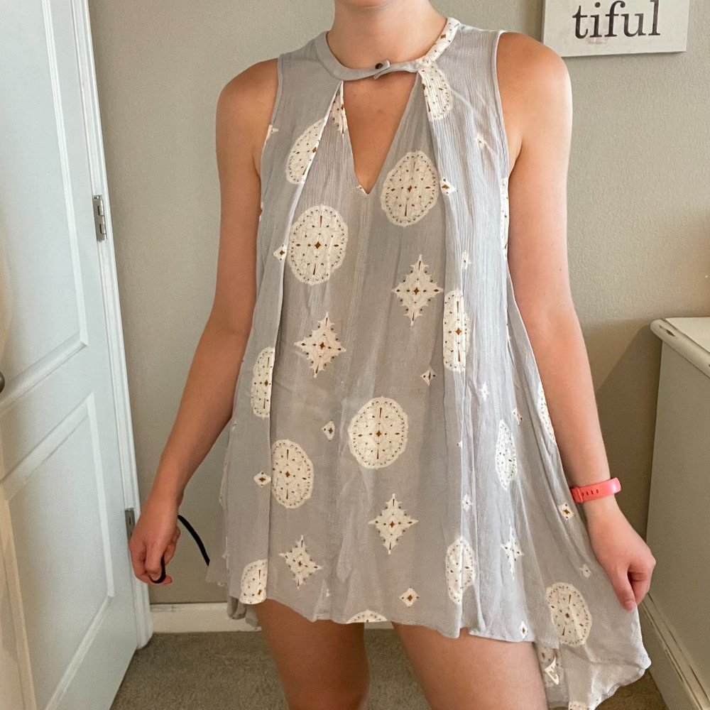 Free People Tree Swing Sleeveless Keyhole Tunic